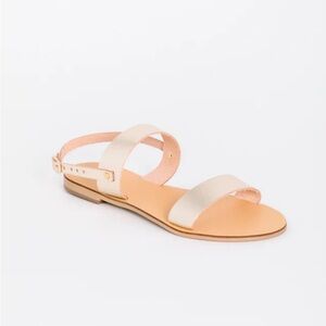 Kayu Rhodes Vegetable Tanned Leather Sandal in gold. Size 38 NWT!